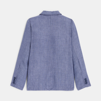 سُترة بدلة من القطن والكتان، باللون الأزرق للفتيان